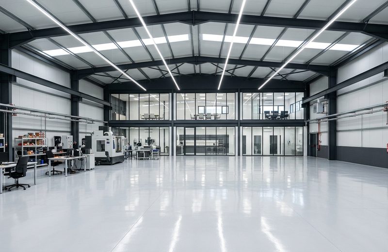 Obras de remodelação e manutenção em pavilhões industriais e escritórios fabris em Leiria — Brico Bom